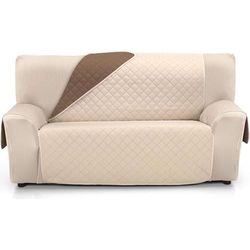 ECOMMERC3 | Sofföverdrag storlek 4-sits XL Super Justerbar - 4-sits XL vändbar sofföverdrag beige/brun vadderad och extra mjuk 100% tillverkad i Spanien