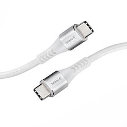 Intenso USB-Cable C315C, USB-C naar USB-C data- en oplaadkabel, Power Delivery met maximaal 60 watt, nylon, 1,5 meter, wit