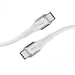 Intenso USB-Cable C315C, USB-C naar USB-C data- en oplaadkabel, Power Delivery tot 60 watt, nylon, 1,5 meter, wit