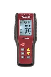 Testboy TV 5300 Termómetro de 4 canales, medidor de temperatura (función de retención de datos, rango de medición: -200 °C a 1372 °C, pantalla LC, incl. 2 terminales de medición)