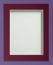 Frame Company Jellybean Range Purple Wooden 12x10 inch Picture Photo Frame with Plum Mount for Image 10x8 inch * Choice of Colours & Sizes* Fitted with Perspex