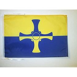 AZ FLAG - Drapeau Comté de Durham - 45x30 cm - Pavillon County Of Durham - Angleterre 100% Polyester Avec Deux Cordelettes - 20g