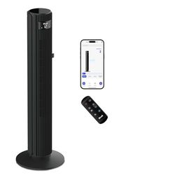 LEVOIT 25dB Smart Silent Tower Fan 42Inch, 7.9m/s Powerful Electric Cooling Fan for Bedroom with DC Motor, 90° Oscillating and 60° Up and Down, Voice Control 4 Modes 12 Speeds 12H Timer