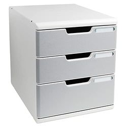 EXACOMPTA Bloc de classement MODULO A4+ 3 tiroirs 110mm et 82mm Gris lumière/granit