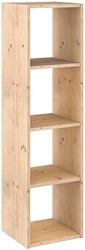 Astigarraga Kit Line Estantería Modular 4 Cubos Dinamic, Madera Maciza Pino - 140x36,2x33 cm