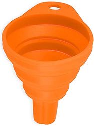 Embudo plegable de silicona flexible plegable para botella de agua, transferencia de líquidos, plegable, apertura estrecha y ancha, 1 pieza naranja de 2,75 pulgadas