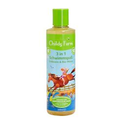 Childs Farm 3-i-1 barn simglädje, jordgubbar och ekologisk mynta 250 ml, duschgel, schampo och balsam | Lämplig för torr, känslig och även benägen för atopisk dermatit