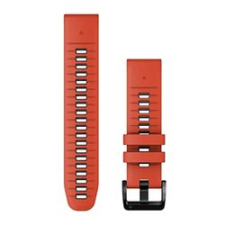 Cinturino Originale Garmin, 22mm, QuickFit, Silicone, Flame Red & Graphite (stile Garmin epix 2 Pro)