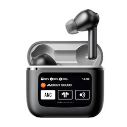 Cool Touch Stereo Bluetooth Earbuds LCD Black