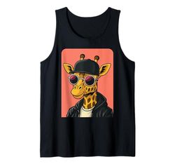 Giraffa che indossa occhiali da sole uomo donna grafica giraffa Canotta