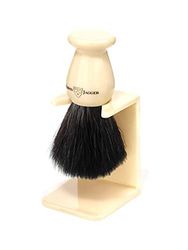 Edwin Jagger Pennello da barba sintetico nero avorio imitazione con piccolo supporto antigoccia
