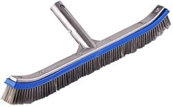 Brosse de Piscine pour Nettoyer Les Murs, Les Carreaux et Les sols de la Piscine, Robuste 45,7 cm en Aluminium et Acier Inoxydable, Brosse à récurer pour Piscine avec Clips EZ