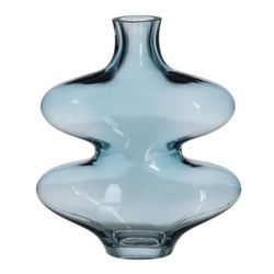 BigBuy Home Jarrón Azul Cristal 18 x 7,5 x 21,5 cm