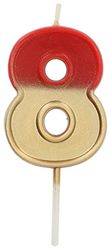 Folat 18708 Kaars Retro Cijfer 8 Rood