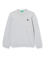 United Colors of Benetton Pullover met lange mouwen en ronde hals voor jongens, Grijs Melange 501, 150 cm