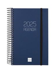 Finocam - Spiral Agenda Opaque 2025 1 Day Page January 2025 - December 2025 (12 months) Spanish Blue