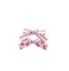 Disney STITCH 2 x Angel Hair Clips with Bows - Official Product Disney