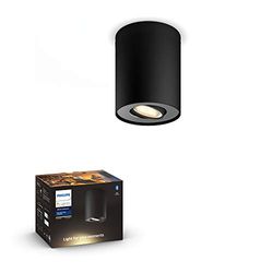 Philips Hue – Lámpara inteligente, Hue Pillar, Foco LED Inteligente, Luz Blanca de Cálida a Fría, Compatible con Alexa y Google Home, Color Negro