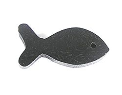 Trähänge vaxad fisk svart 14 x 30 mm, 50 u, ca