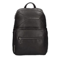 PIQUADRO Rhino Mochila Cuero 39 cm Compartimento para portátil, Negro, Talla única, Diseño moderno.