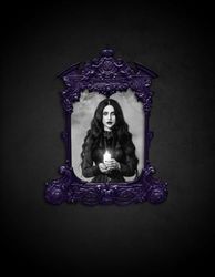 Gothic Woman Holding Candle in Purple Frame Sketchbook - Cream Color Interior Sketch Pages for Gothic Art - Sketch Pages Numbered: This Sketch Book ... doodling, writing, and brainstorming.