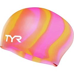 TYR Bonnet de Bain Multicolore en Silicone pour Cheveux Longs