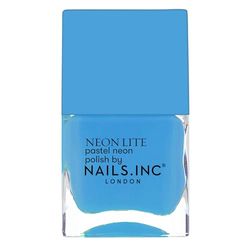 Nails Inc - SEABRIGHT STREET Neon Vernis à ongles - Bleu fluo pastel - Formule longue durée & finition brillante - Non testé sur les animaux & Facile à appliquer - Manucure parfaite, nail art tendance