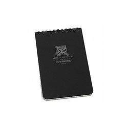 Rite in the Rain Waterproof Paper Pocket Notebook Top Spiral Bound 4 x 6 Inch Cover Black Polydura 19 Gauge 100 Pages 50 Sheets Wire-o Binding Imperial & Metric Rulers Covnersaion table & Map Scale