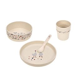 LÄSSIG Tiny Farmer Goose Kinderservies, set met borden, bekers, schaaltjes, lepels, zonder BPA, geschikt voor vaatwasser en magnetron