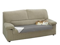 Estoralis | AVA | Topper pour canapé | Tissu matelassé réversible | Couleur Blanc/Taupe | pour Animal de Compagnie| Mesure 65x55 cm. | pour Tous Types de canapés