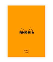 RHODIA 194054C - Coffret Bloc Memo N°13 Orange - A6 - 11,5 x 16 cm - Dot (Pointillés) - 240 Feuillets Détachables 80 g/m² - Pratique et Compact - Collection Rhodiatime