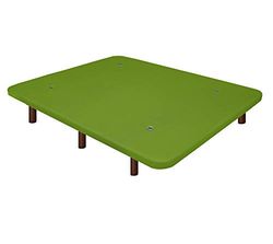 Duérmete Online Base imbottita 3D rinforzata | Anti rumore con 5 barre di rinforzo | Valvole di ventilazione | 6 piedi legno color wengé, verde, 80 x 190