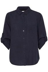 Part Two Cindiepw Women's Relaxed Fit 3/4 Sleeve Shirt Camicia, Navy Scuro, 46 Donna