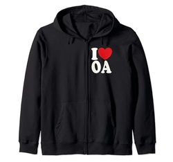 Amo OA I Corazón OA Iniciales Corazones Arte O.A Sudadera con Capucha