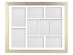 Frame Company Simpson Gold Multi Aperture Photo Frame, 20x16 for 6x4 inch (x7) 7x5 inch (x2)