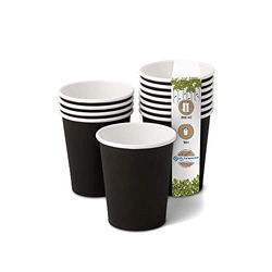 GREENBOX Gobelets en carton bio I Vaisselle jetable Gobelets en papier Gobelets compostables et biodégradables I Tasses à café noires non imprimées respectueuses de l'environnement 50 pièces 200 ml 8