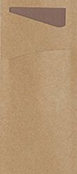 Duni 178644 Sacchetto Cutlery Pockets with Folded Tissue Napkins Inside, 8.5 cm x 19 cm, Eco Echo and Chestnut (Pack of 400)
