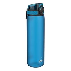 ION8 Waterfles, 500 ml/18 oz, Lekvrij, Makkelijk te Openen, Veilige Vergrendeling, Vaatwasserbestendig, BPA-vrij, Draaghendel, Past in Bekerhouders, Makkelijk Schoon, Geurvrij, Blauw