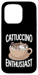 Coffee Cat Design Graphic Funny Cute Cat in Cup Case for iPhone 15 Pro