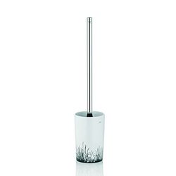 Kela 21369 set porte-brosse WC, céramique, blanc, motif herbe, 'Lapata'