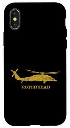 Rotorhead MH-60 elicottero invecchiato Silhouette Design Custodia per iPhone X/XS