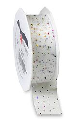 Präsent - San Francisco Gedrukt Organza lint Kleurrijk 25 mm breedte, 20 m lengte