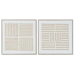 Home ESPRIT Afbeelding wit beige Scandinavisch 83 x 4,5 x 83 cm (2 stuks)