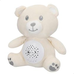 ColorBaby Cool baby stjärnprojektor, nallebjörn, 25 cm, nattlampa och timer, mjuk leksak med ljud och brus babyvit, nyfödd present, babypresenter (34034)
