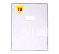 Calligraphe 73401Cpack Un Lot de 10 Protège-Cahiers Cristal Incolores - 24x32 cm - 12/100ème avec Porte-Étiquette - PVC Transparent Lisse