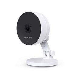 Foscam C2M WLAN IP-nätverkskamera, Full HD 1080P 2MP inomhuskamera, AI-personigenkänning och larmmeddelande, kompatibel med Alexa, dubbelband 5 GHz/2,4 Hz WLAN, tvåvägsljud, nattseende, vit