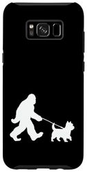 Carcasa para Galaxy S8+ Bigfoot paseando a un perro, divertido padre de los amantes del Cairn Terrier