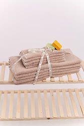 Questo Casa, 10 Stück Handtuch, 100% Baumwolle, Badetuch/Handtuch,Café léger, 5 * 30x50 & 5 * 50x90