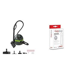 Polti Vaporetto Classic 65 Pulitore, 6 Bar, 1500 W, 1.3 Litri, Alluminio, Nero/Verde & Kalstop PAEU0094 Anticalcare per Apparecchi a Caldaia