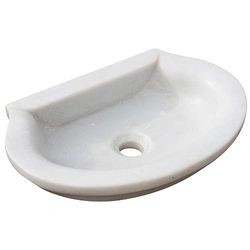 Biscottini Fregadero de mármol 46,5 x 31,5 x 13,5 cm, lavabo de exterior e interior, lavabo de piedra, fregadero de cocina